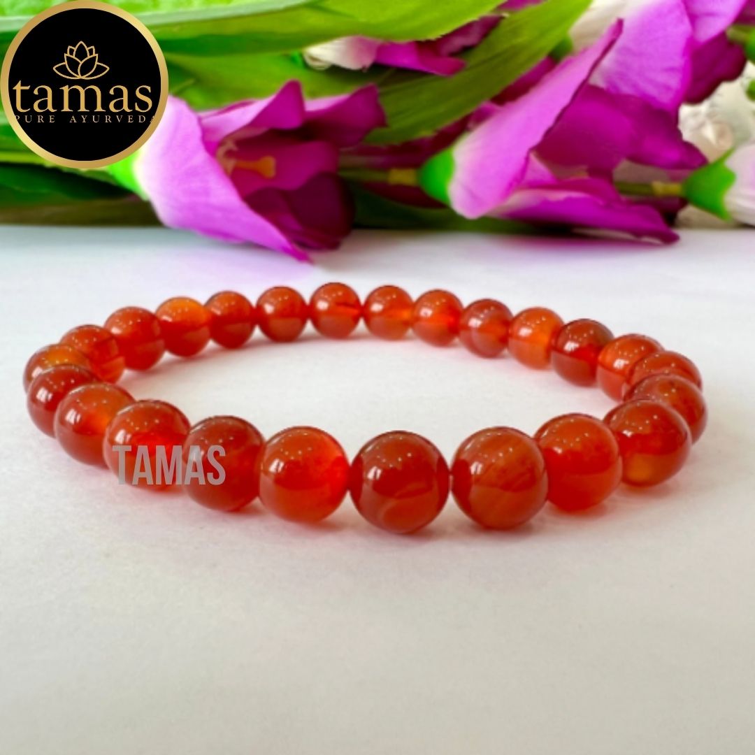 Tamas Red Onyx Healing Crystal Stretchable Bracelet