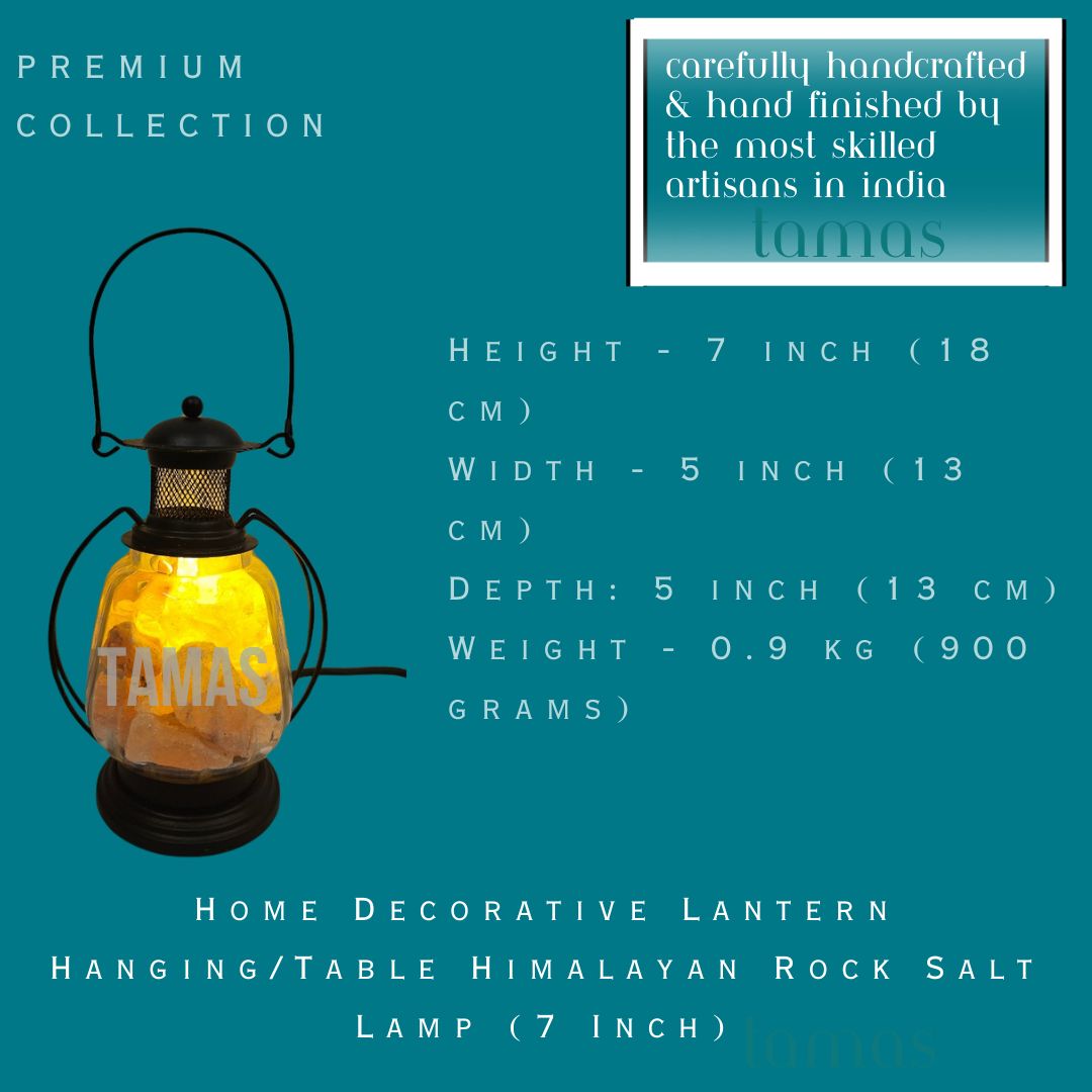 Home Decorative Lantern Hanging/Table Himalayan Rock Salt Lamp (7 Inch)