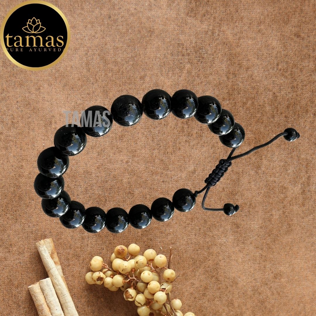 Tamas Black Tourmaline B Pull Healing Crystal Adjustable Bracelet