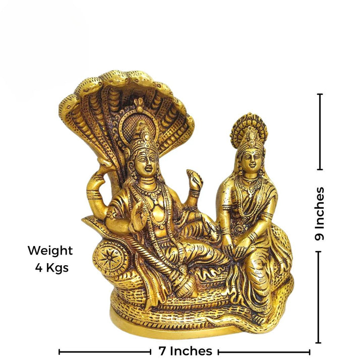 Tamas Brass Lakshmi Narayan Idol - A Beautiful and Auspicious Addition to Your Home Decor