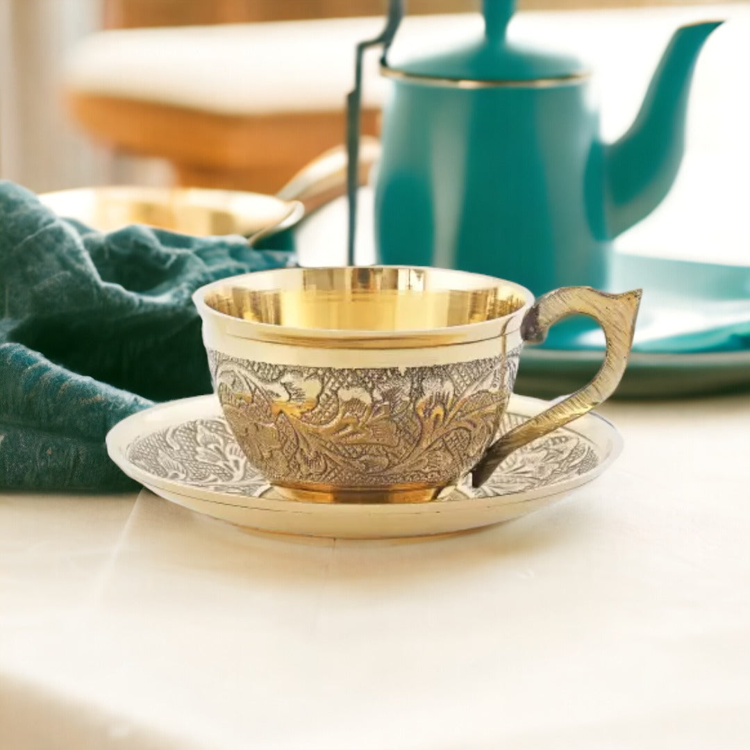 Tamas Brass Cup and Saucer