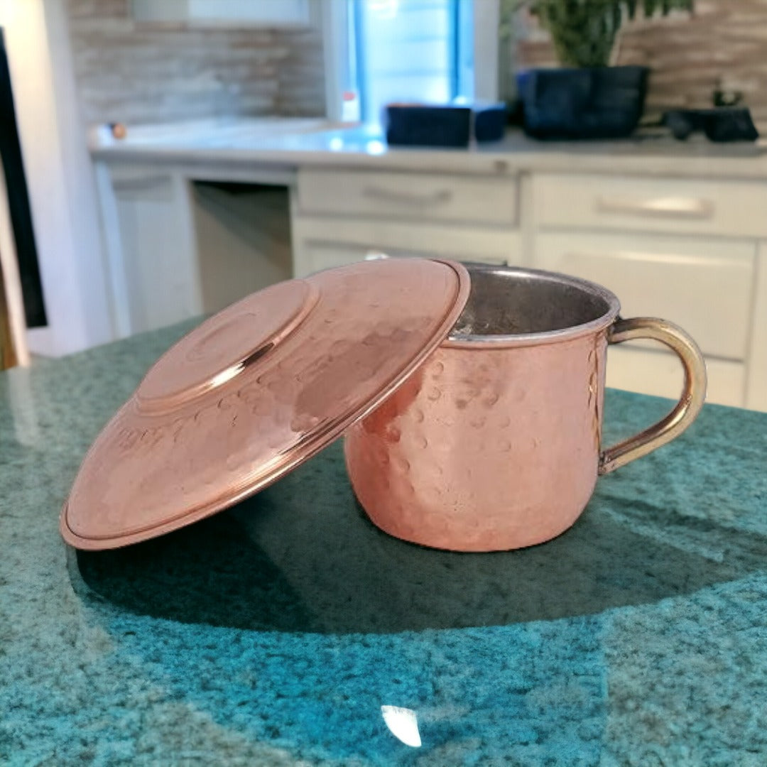 Tamas Copper Hammered Cup and Saucer