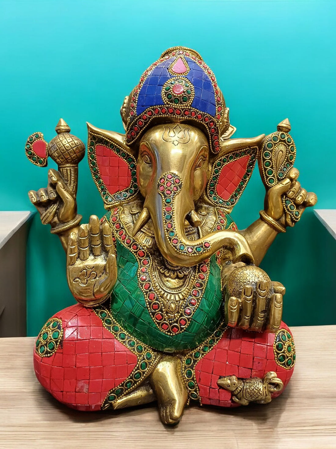 Tamas Brass Ganesh Stone (12 Inches)