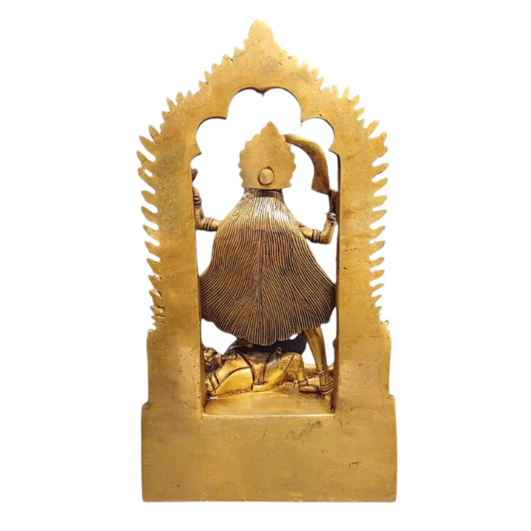 Tamas Brass Maa Kali - Maa Durga Deity - Devi Jagdamba Statue/Idol (Golden) (11 Inches)| Free Luxury Gift box