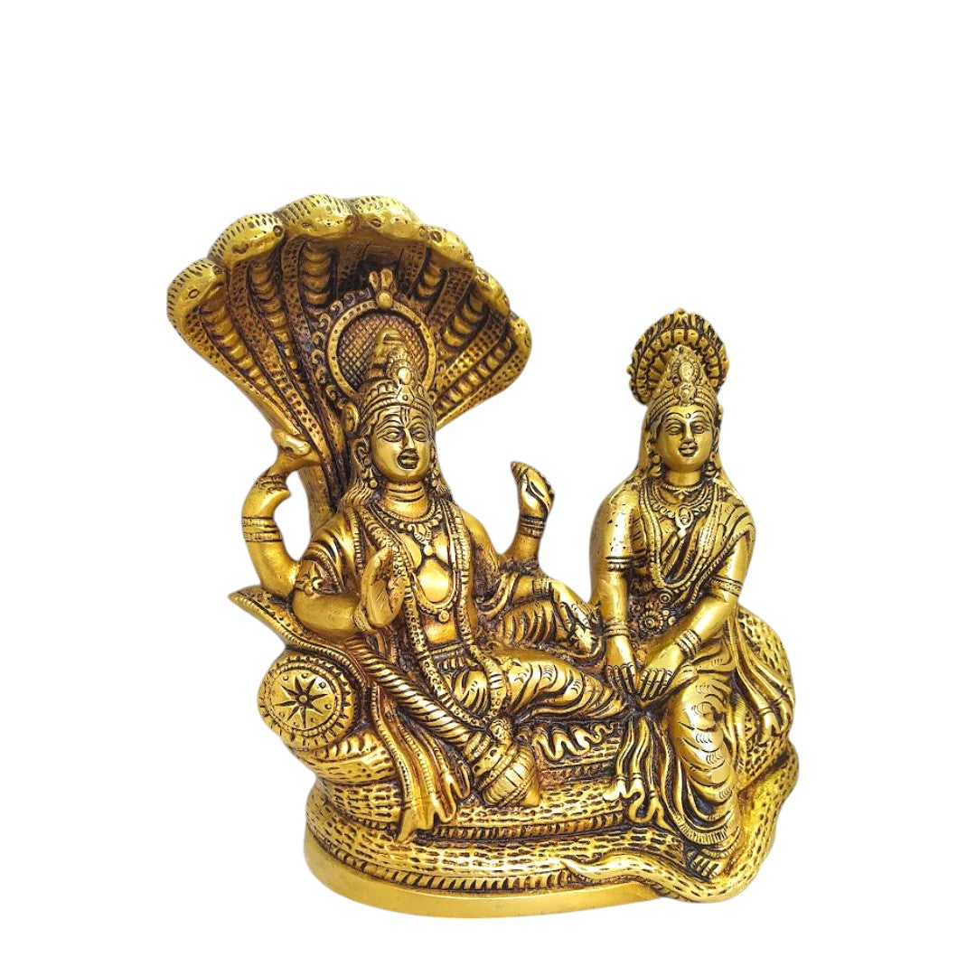 Tamas Brass Lakshmi Narayan Idol - A Beautiful and Auspicious Addition to Your Home Decor