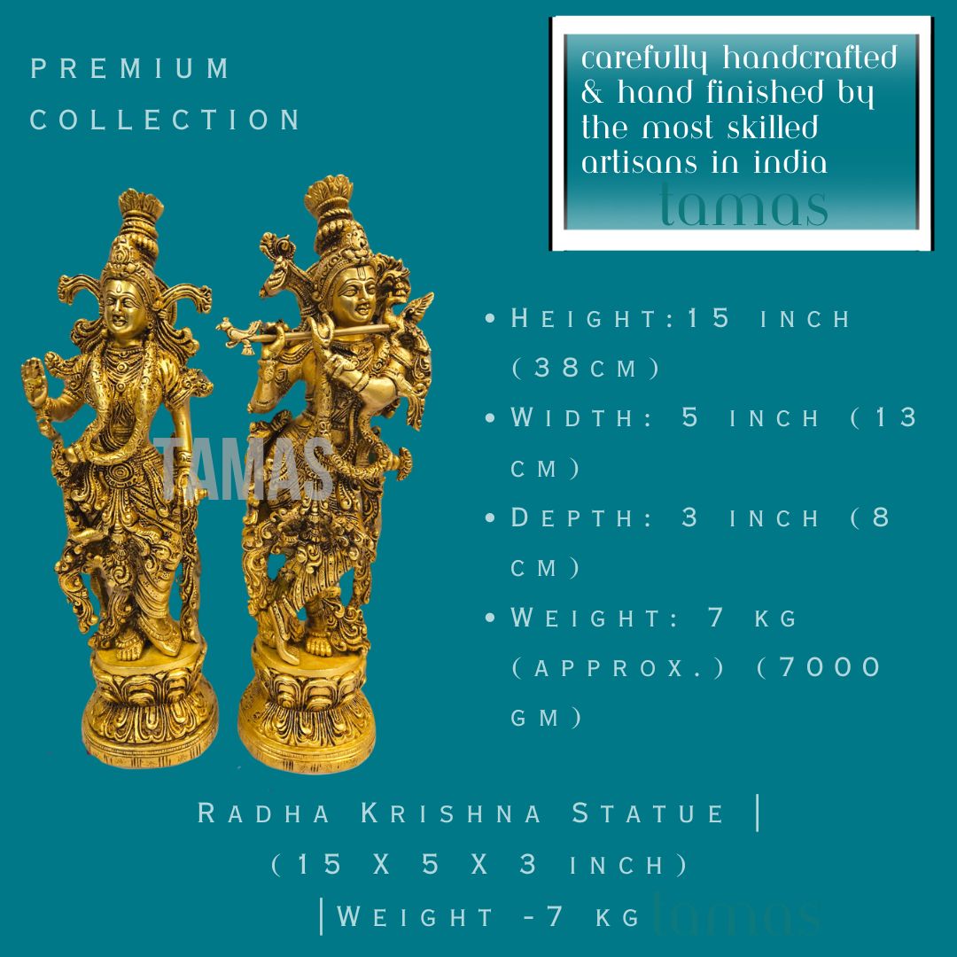 Radha Krishna Statue | (15 X 5 X 3 inch) |Weight - 7 kg