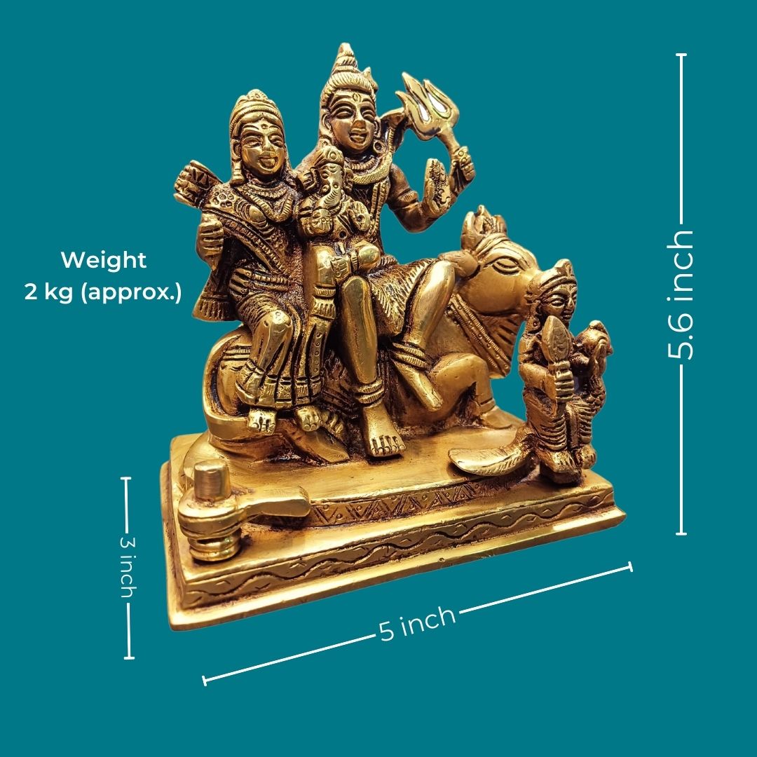 Tamas Brass Shiv Parivar Statue (5.6 Inches)