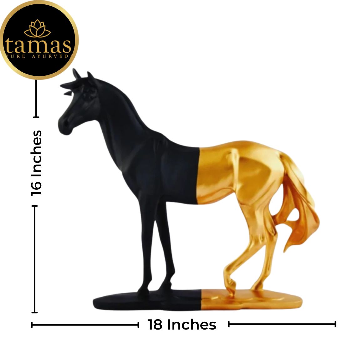 Tamas Poly Resin Chivalrous Cavallo Horse Sculpture (L: 18 inches, W: 5.5 inches, H: 16 inches)