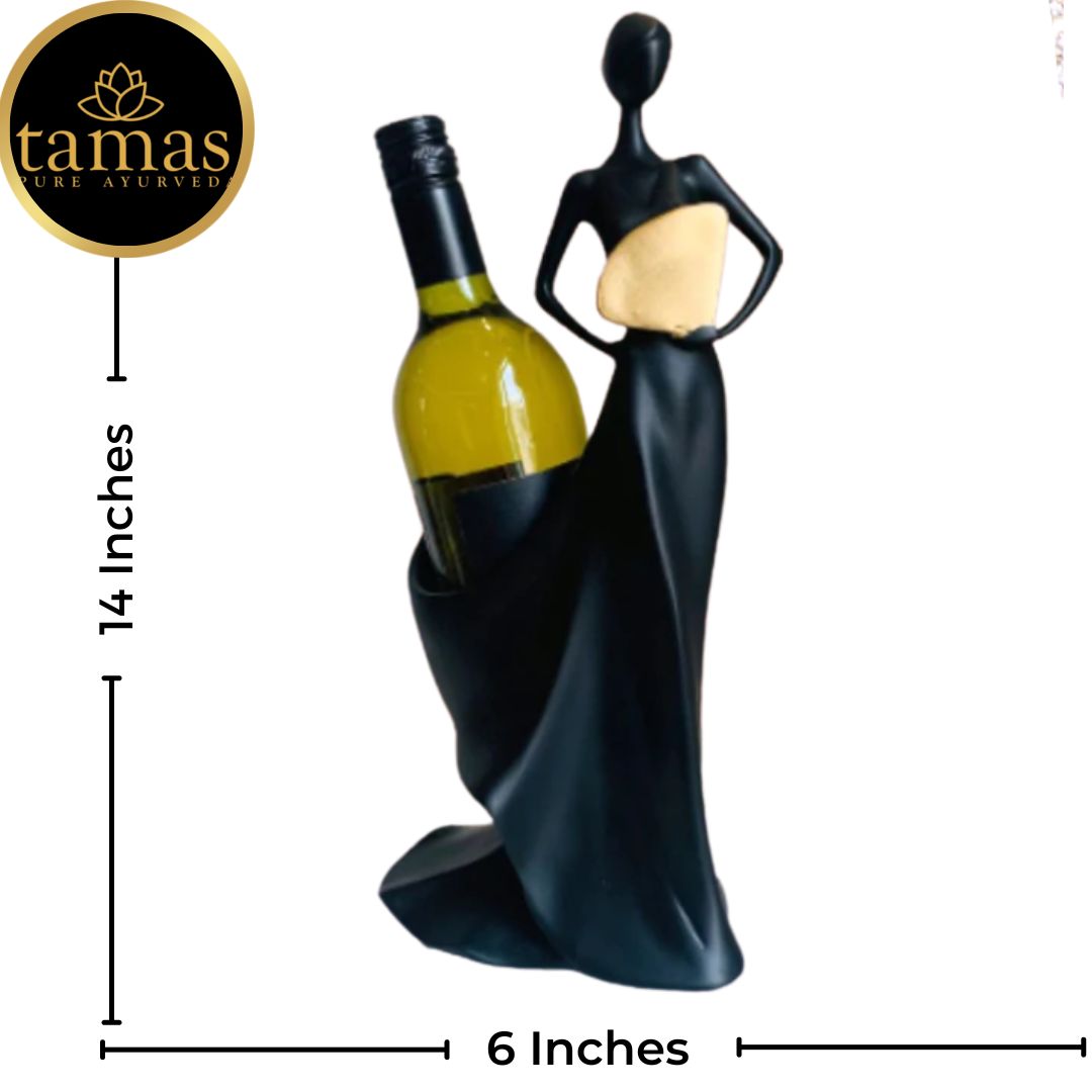 Tamas Poly Resin Modern Wine Holder Lady (L: 6 inches, W: 6 inches, H: 14 inches)