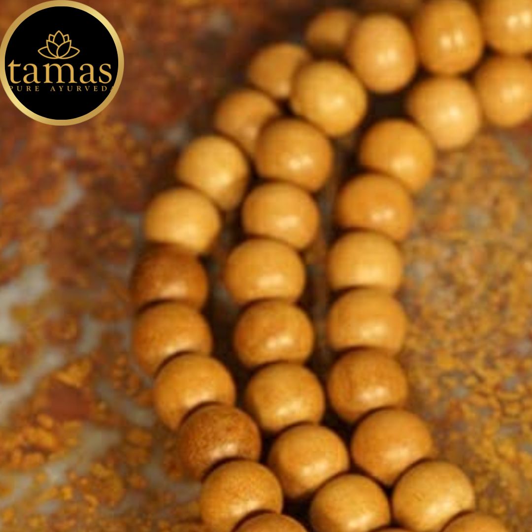 Tamas Original Sandalwood Mala, 108+1 Beads Rosary Chandan Japa mala for Meditation, Pooja, Chanting, Wearing; (6MM)(Pack of 1)