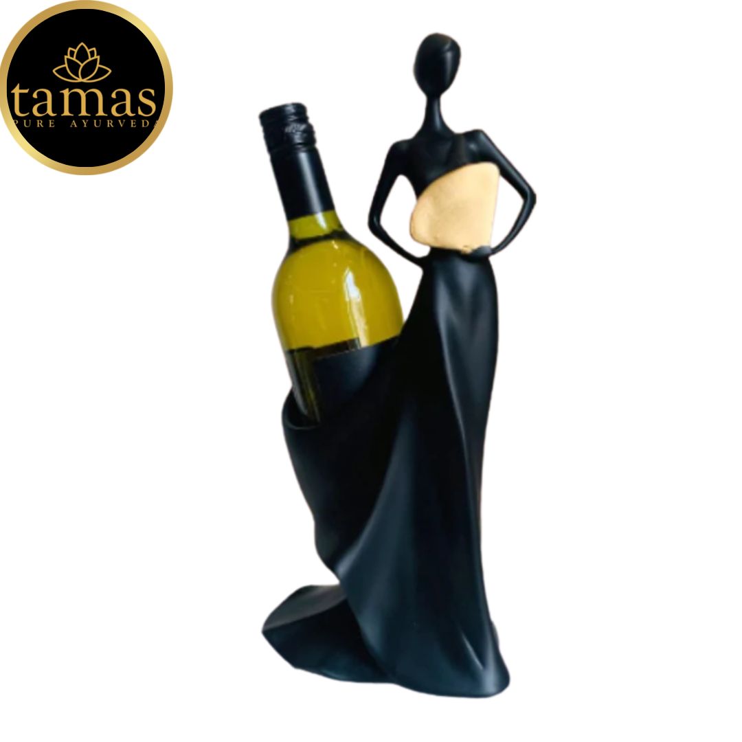 Tamas Poly Resin Modern Wine Holder Lady (L: 6 inches, W: 6 inches, H: 14 inches)