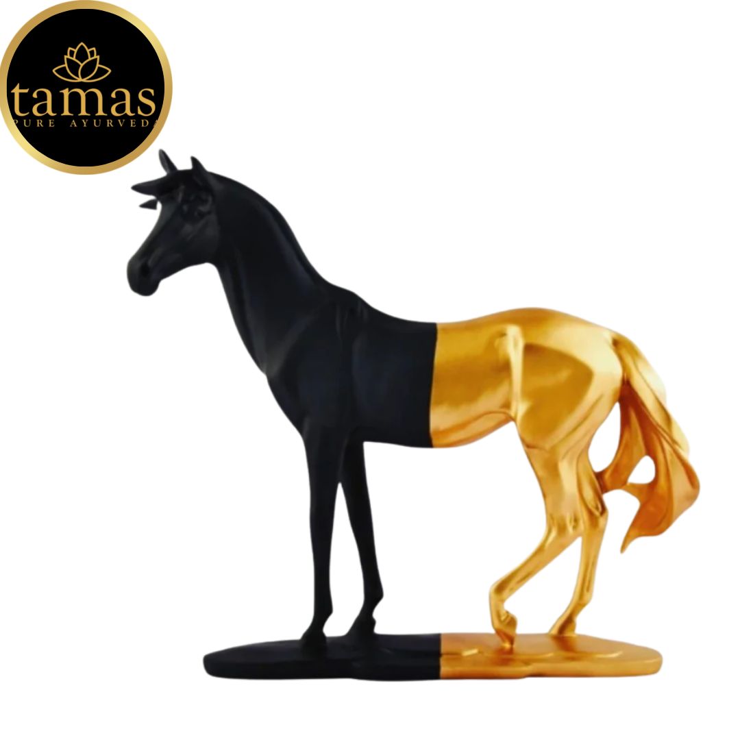 Tamas Poly Resin Chivalrous Cavallo Horse Sculpture (L: 18 inches, W: 5.5 inches, H: 16 inches)