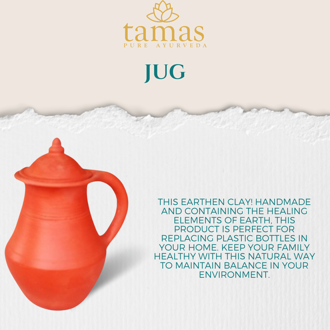 Handmade & Eco-Friendly Earthen (Clay/ Terracotta) Jug with Clay Lid