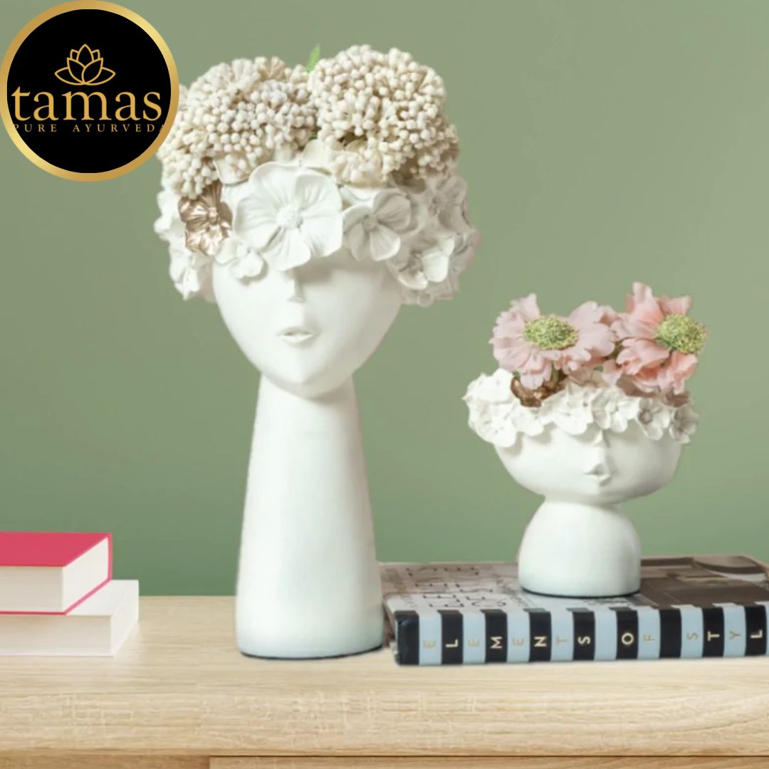 Tamas Poly Resin Adorable Tiara Vases (L: 5 inches, W: 5 inches, H: 12 inches / L: 6 inches, W: 5 inches, H: 5 inches)