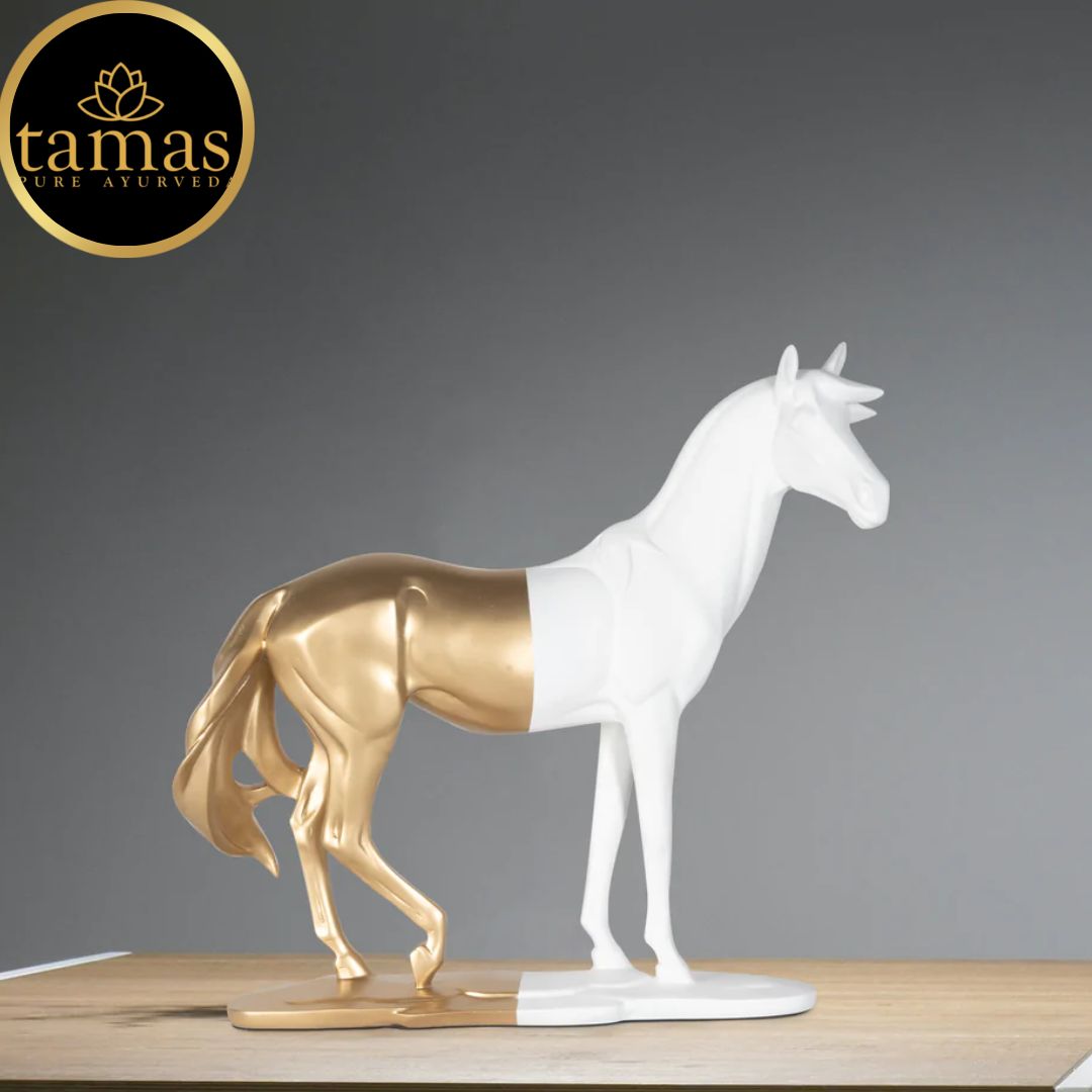 Tamas Poly Resin Chivalrous Cavallo Horse Sculpture (L: 18 inches, W: 5.5 inches, H: 16 inches)