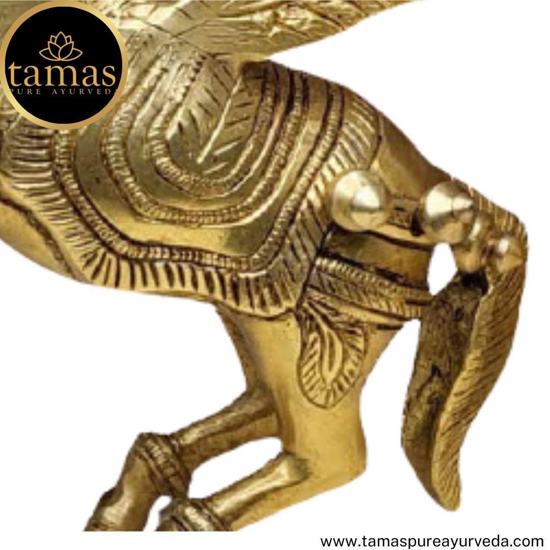 Tamas Brass Handcrafted Pegasus (Flying Angel Horse) with Antique Finish (2 x 9 x 7 Inches, Golden)