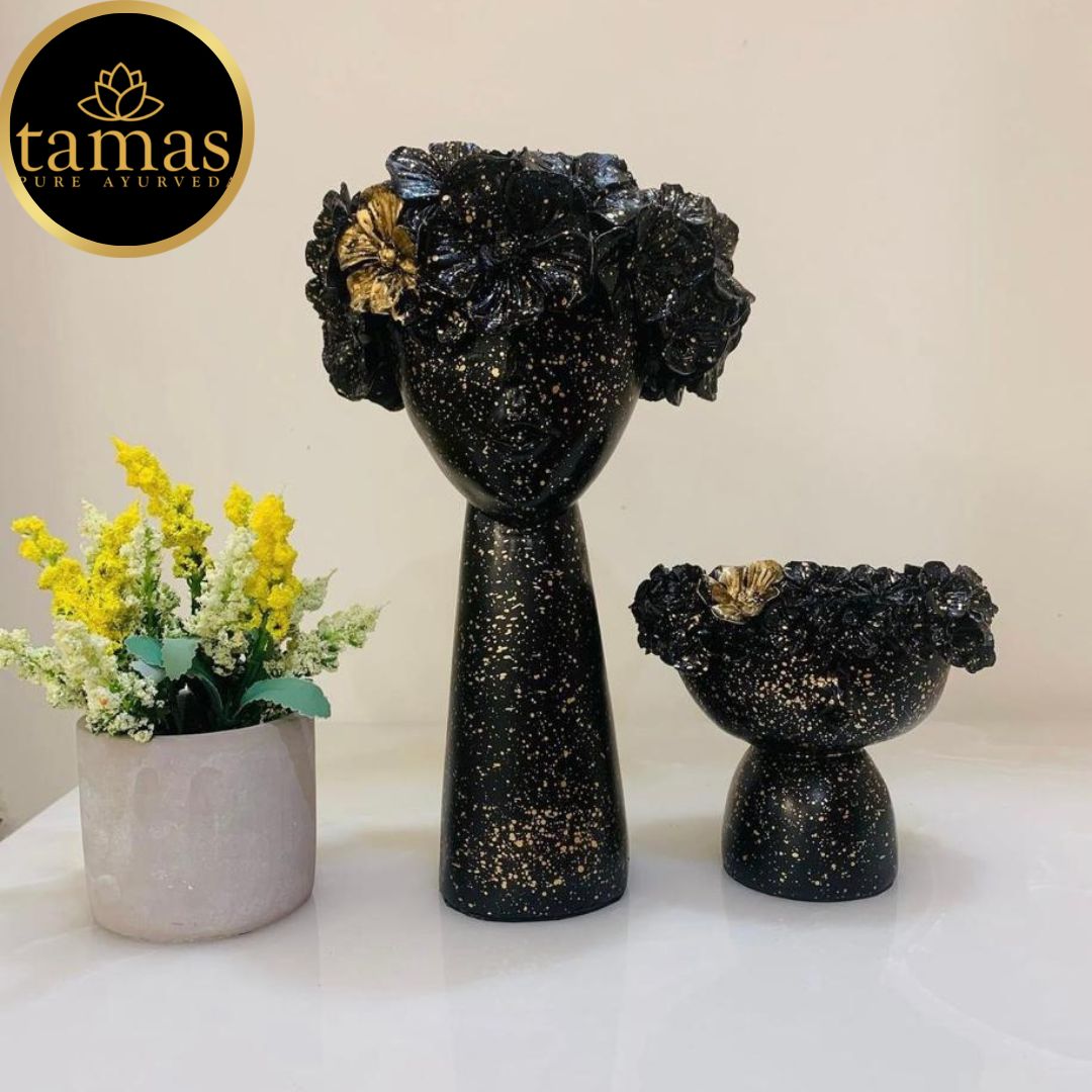 Tamas Poly Resin Adorable Tiara Vases (L: 5 inches, W: 5 inches, H: 12 inches / L: 6 inches, W: 5 inches, H: 5 inches)