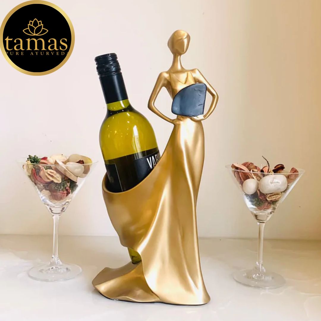 Tamas Poly Resin Modern Wine Holder Lady (L: 6 inches, W: 6 inches, H: 14 inches)