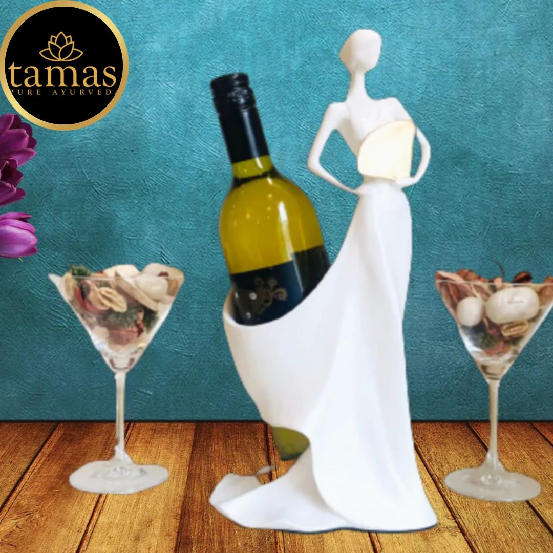 Tamas Poly Resin Modern Wine Holder Lady (L: 6 inches, W: 6 inches, H: 14 inches)