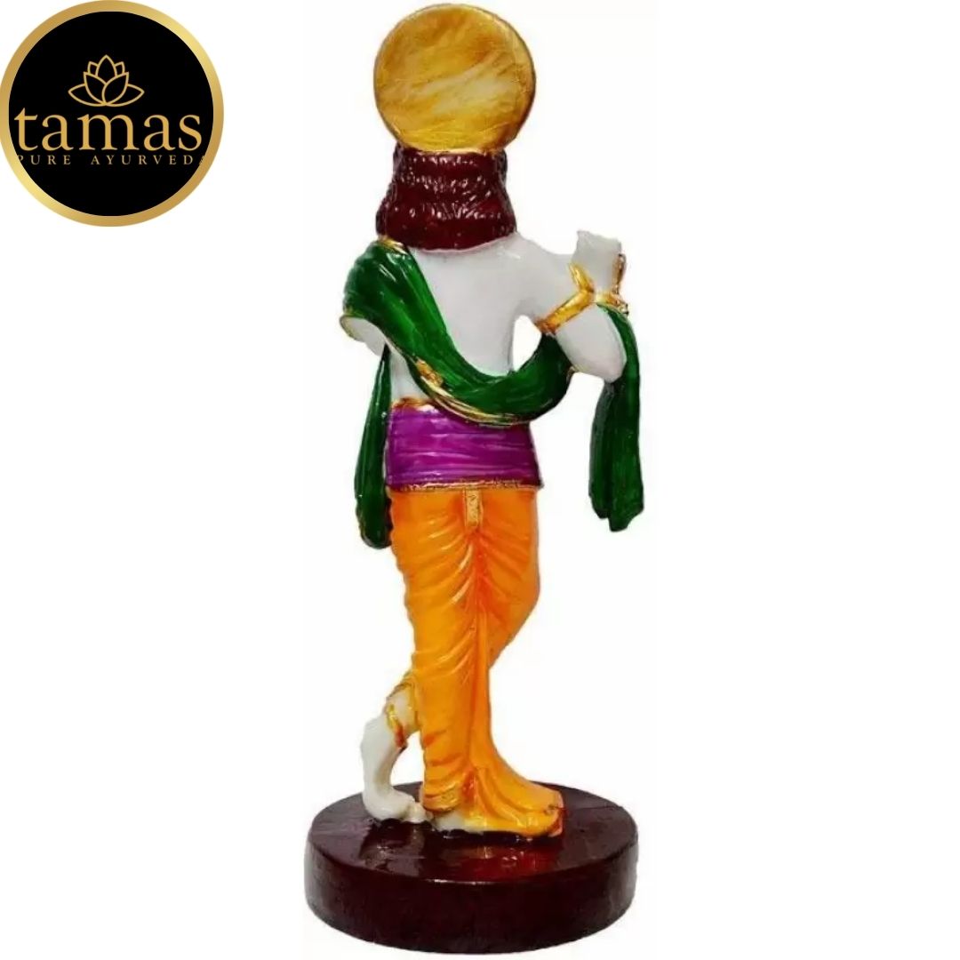 Tamas Poly Resin Lord Krishna Statue (11.5 Inches, Multicolor)