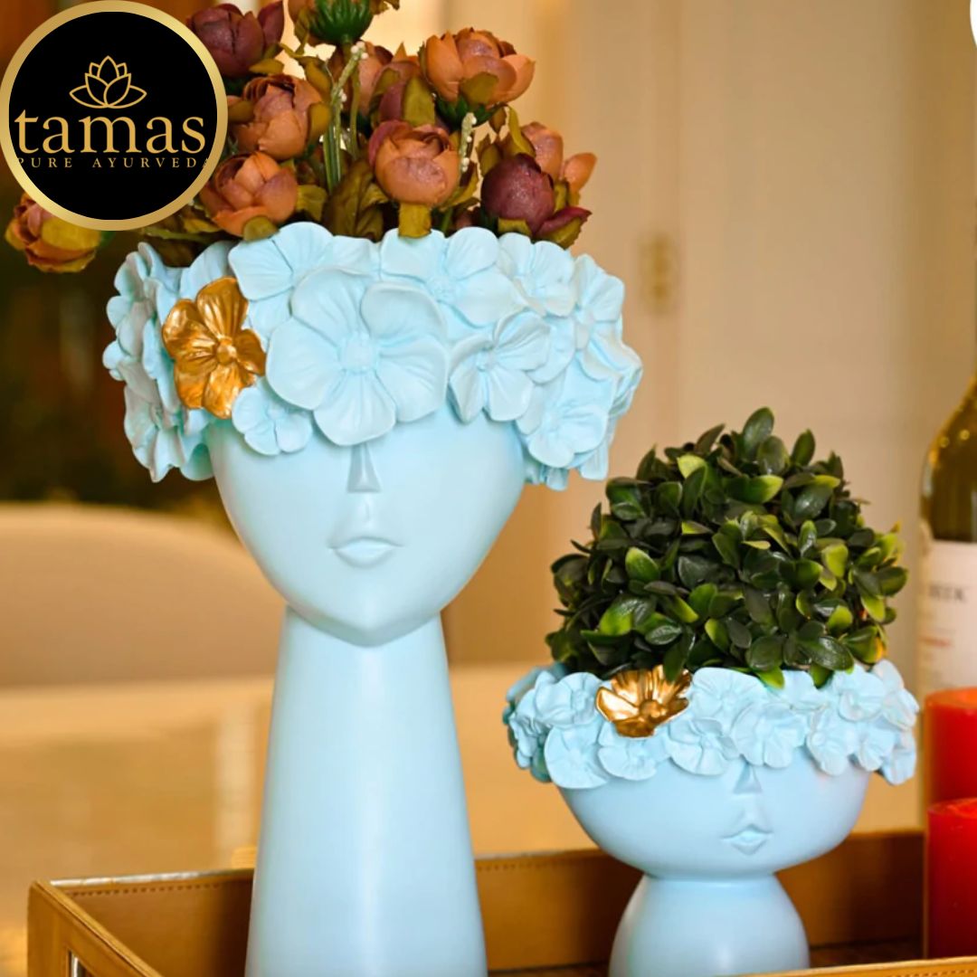 Tamas Poly Resin Adorable Tiara Vases (L: 5 inches, W: 5 inches, H: 12 inches / L: 6 inches, W: 5 inches, H: 5 inches)