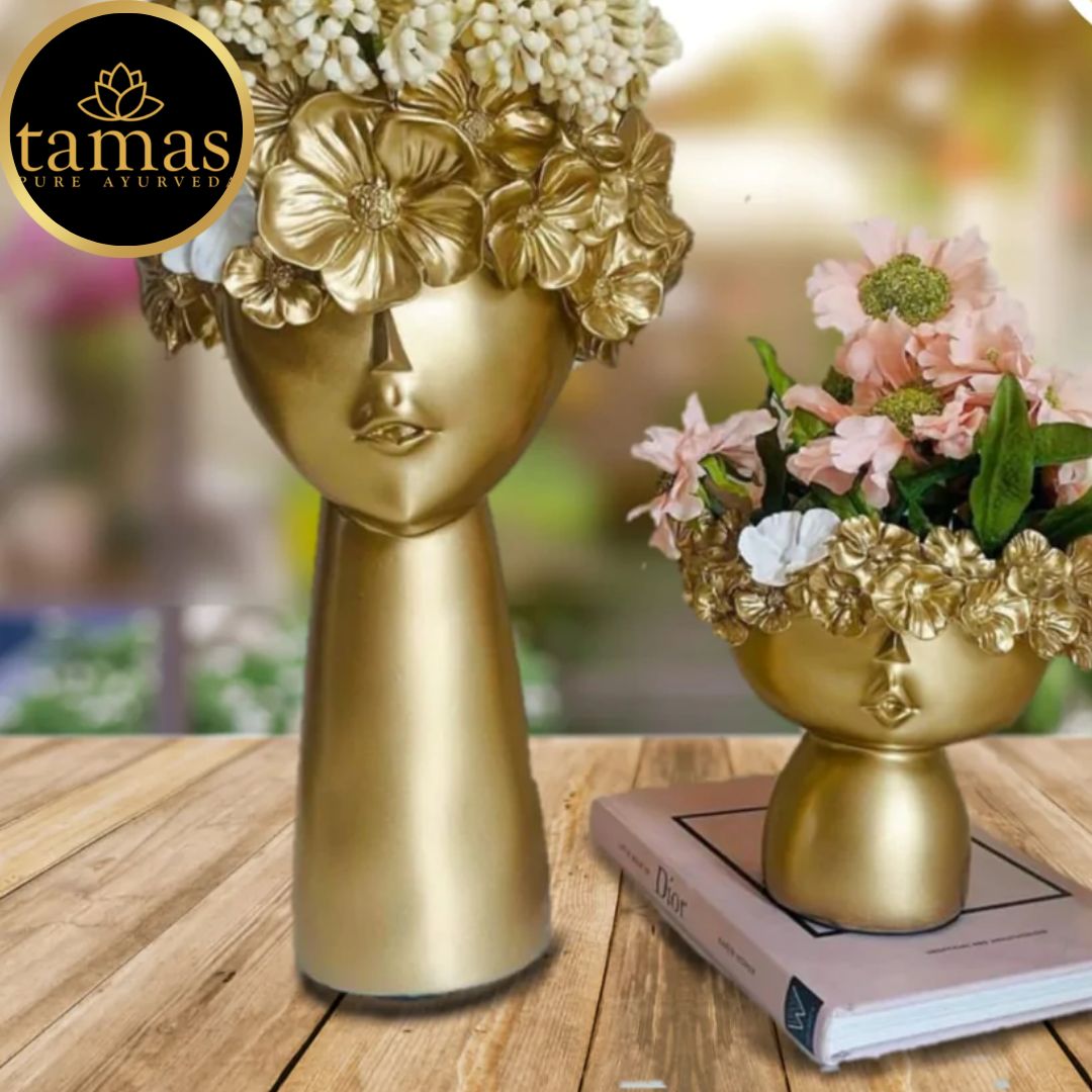 Tamas Poly Resin Adorable Tiara Vases (L: 5 inches, W: 5 inches, H: 12 inches / L: 6 inches, W: 5 inches, H: 5 inches)