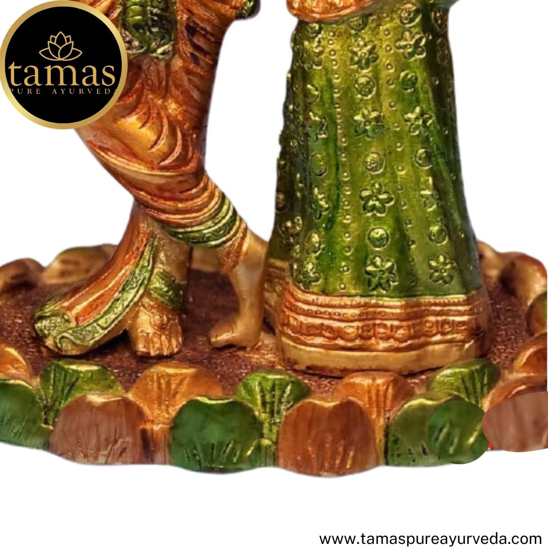 Tamas Brass Handcrafted Radha Krishna  Statue / Idol with Antique Finish (7 x 5 x 11 Inches, Brown) (Pack of 1)