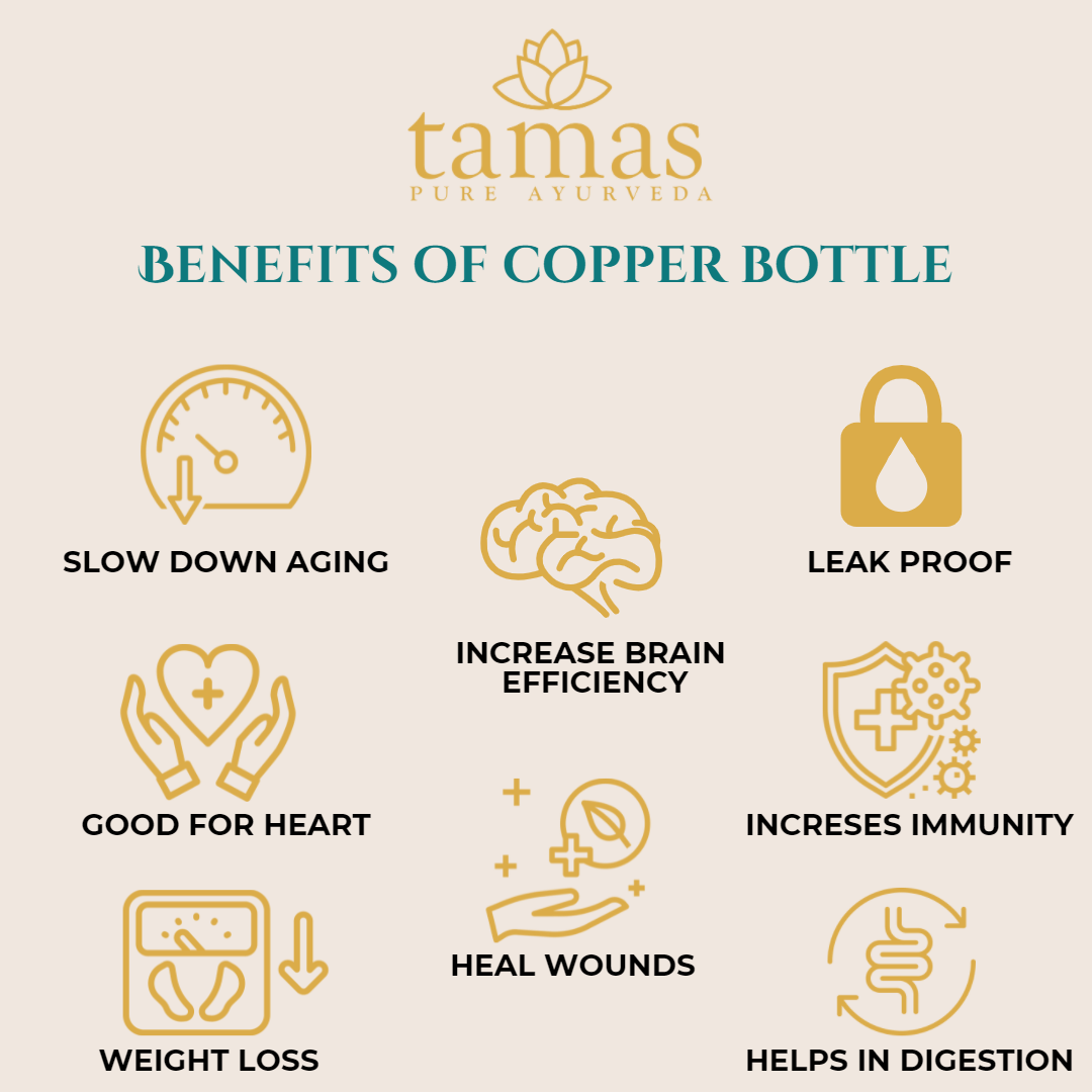 Tamas Hammered Antique Oreo Water Bottle Copper | 1000ml