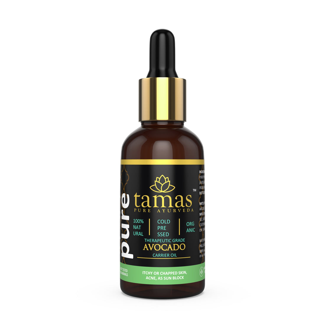 Organic Avocado Cold-Pressed Oil (Persea Gratissima):- Therapeutic Grade|USDA|100% Natural (30ml), from Spain