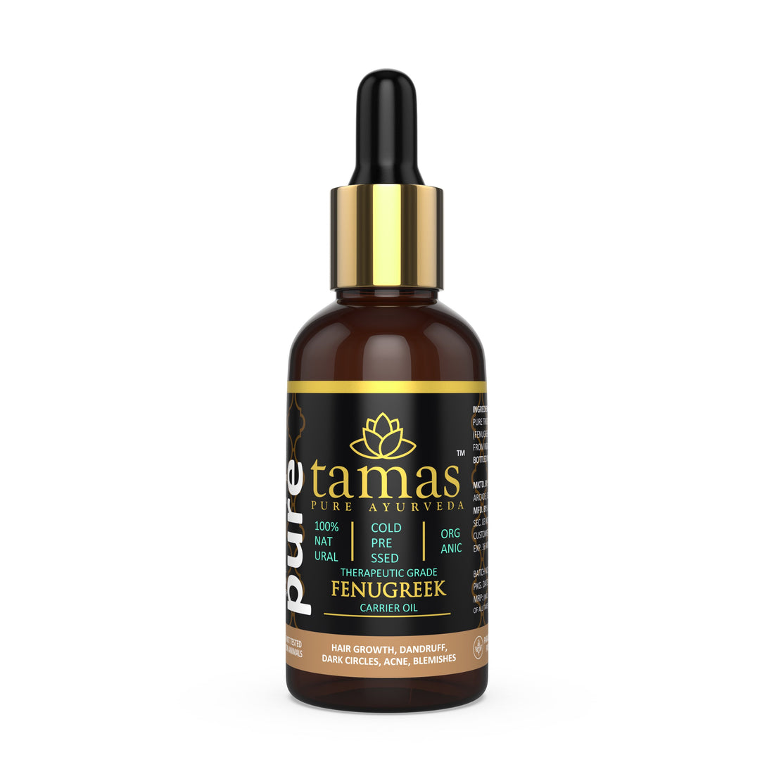 Organic Fenugreek Cold-Pressed Oil (Trigonella Foenum-Graecum):- Therapeutic Grade|USDA|100% Natural (30ml)